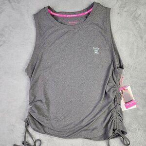 Juicy Couture Sport Womens Tank Top Small Gray Side Tie Sleeveless Athletic NEW